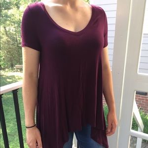Maroon V-Neck Top